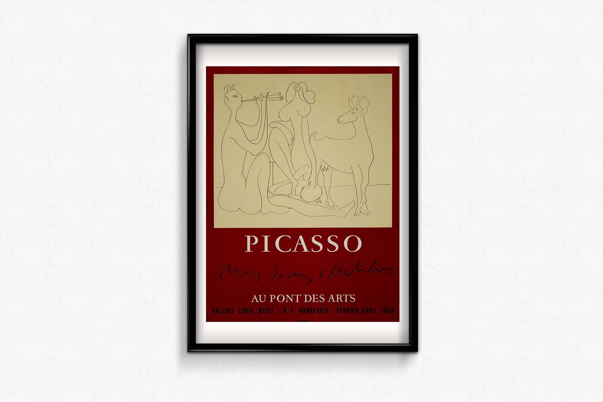 Original-Ausstellungsplakat für „Mes Dessins d'Antibes“ von Pablo Picasso aus dem Jahr 1958 im Angebot 1