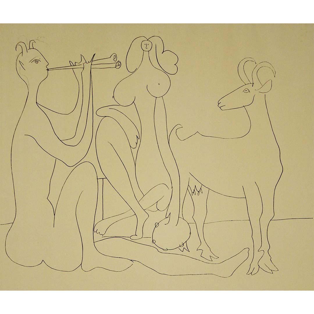 Original-Ausstellungsplakat für „Mes Dessins d'Antibes“ von Pablo Picasso aus dem Jahr 1958 im Angebot 2