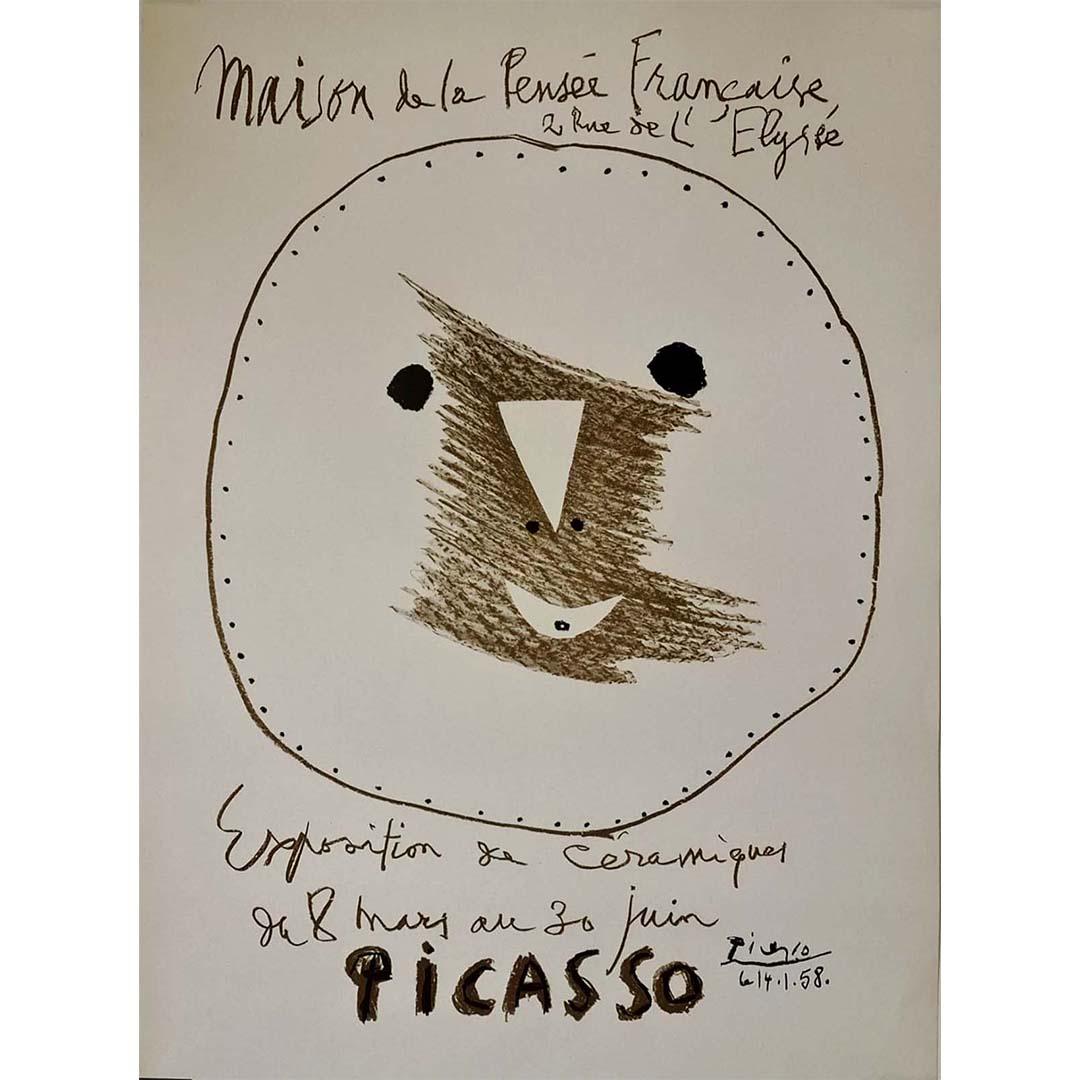 Affiche de 1958 de Pablo Picasso - Exposition de cramique Maison de la pense franaise 2