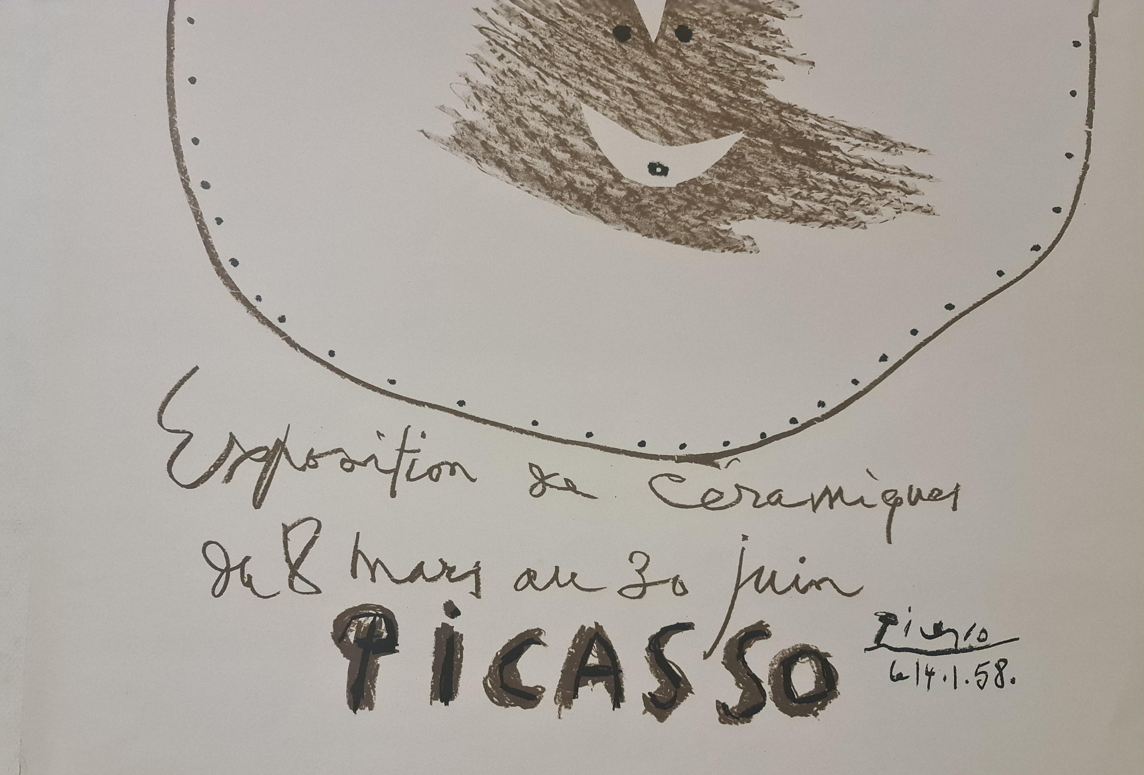Affiche de 1958 de Pablo Picasso - Exposition de cramique Maison de la pense franaise 4