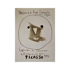 Affiche de 1958 de Pablo Picasso - Exposition de cramique Maison de la pense franaise