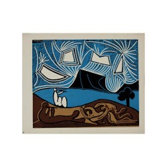 1959 linogravure by Pablo Picasso : Bacchanale