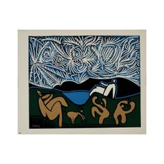 1959 linogravure by Pablo Picasso : Bacchanale