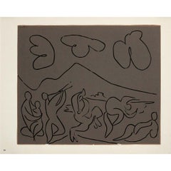 1959 linogravure by Pablo Picasso : Bacchanale