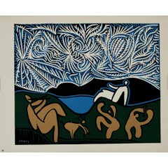 1959 linogravure by Pablo Picasso : Bacchanale