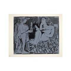 1959 linogravure by Pablo Picasso : Deux femmes