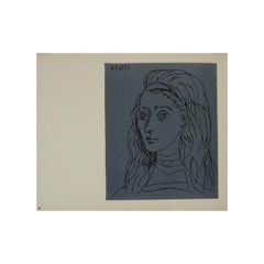 1959 linogravure by Pablo Picasso : Jacqueline