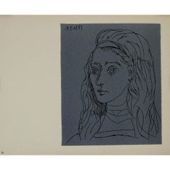1959 linogravure by Pablo Picasso : Jacqueline