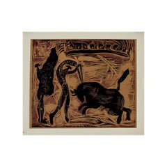 1959 linogravure by Pablo Picasso : Les Banderilles