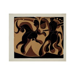 1959 linogravure by Pablo Picasso : Pique (noir et beige)