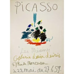 1959 Original exhibition poster by Picasso - Les Ménines - Galerie Louise Leiris