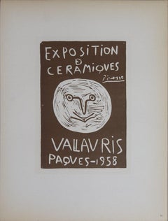 1959 Pablo Picasso 'Ceramiques Paques' Cubism Brown France Lithograph