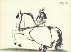 1959 Pablo Picasso 'Equestrian on Horse' Modernisme France Lithographie