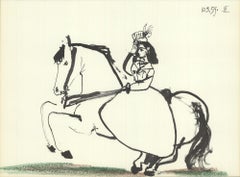 1959 Pablo Picasso 'Equestrian on Horse' Modernism France Lithograph