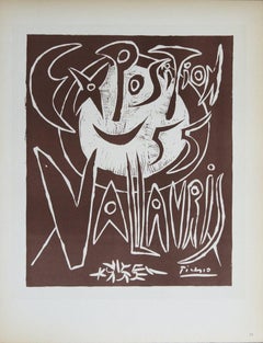 1959 Pablo Picasso 'Exposition Vallauris III' Cubism Brown, White France