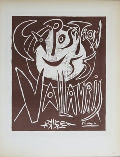 1959 Pablo Picasso 'Exposition Vallauris III' Cubism Brown,White France