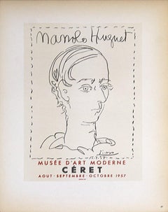 1959 Pablo Picasso 'Manolo Huguet' Cubism Black & White France Lithograph