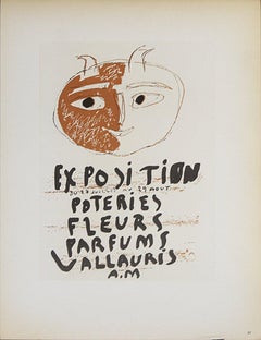 1959 After Pablo Picasso 'Poteries Fleurs Parfums' Cubism Orange Lithograph