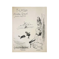 Affiche de 1960 de Pablo Picasso Oeuvre Grave  la Galerie des Ponchettes  Nice