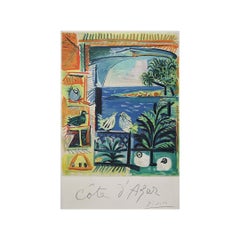 1961 Picasso Poster Côte d’Azur Mediterranean Riviera Scene