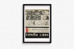 1964 original poster by Pablo Picasso "España Libre" resistance to Franco