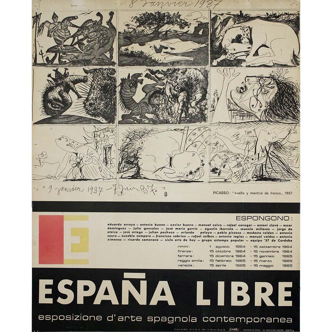 The 1964 "España Libre" poster is a powerful and evocative piece that embodies both the artistic genius of Pablo Picasso and the political turmoil of Spain during the mid-20th century. This original poster was created for the "España Libre"