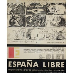 Affiche originale de 1964 de Pablo Picasso "España Libre" résistance à Franco