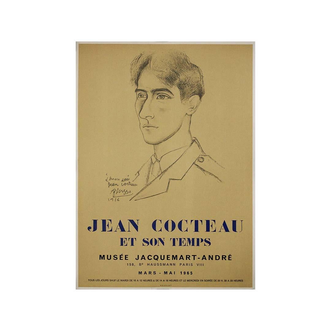 Original-Ausstellungsplakat aus dem Jahr 1965 wurde für Jean Cocteau et Sohn Temps im Angebot 2