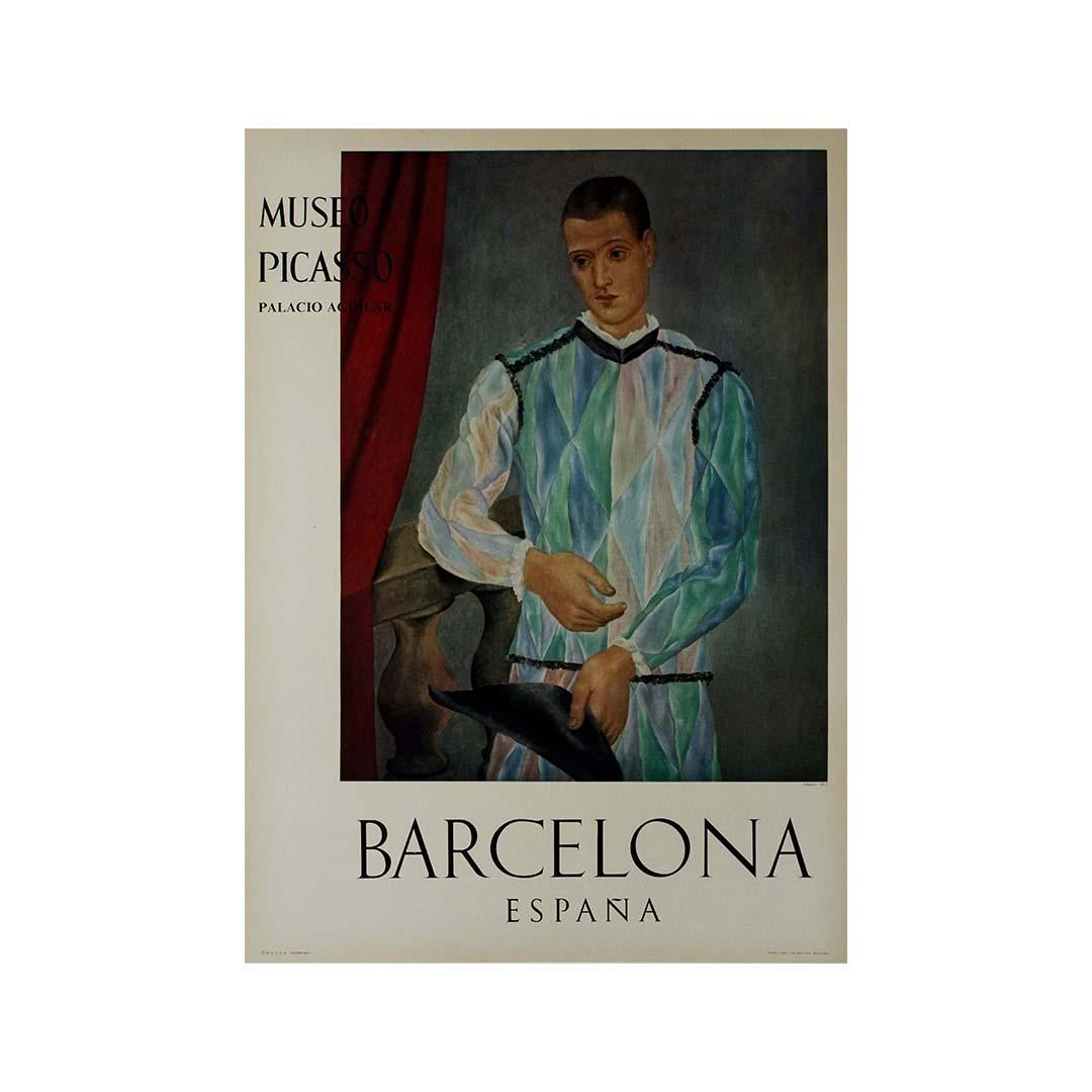 1966 original poster by Pablo Picasso Arlequin Museu Picasso in Barcelona For Sale 1