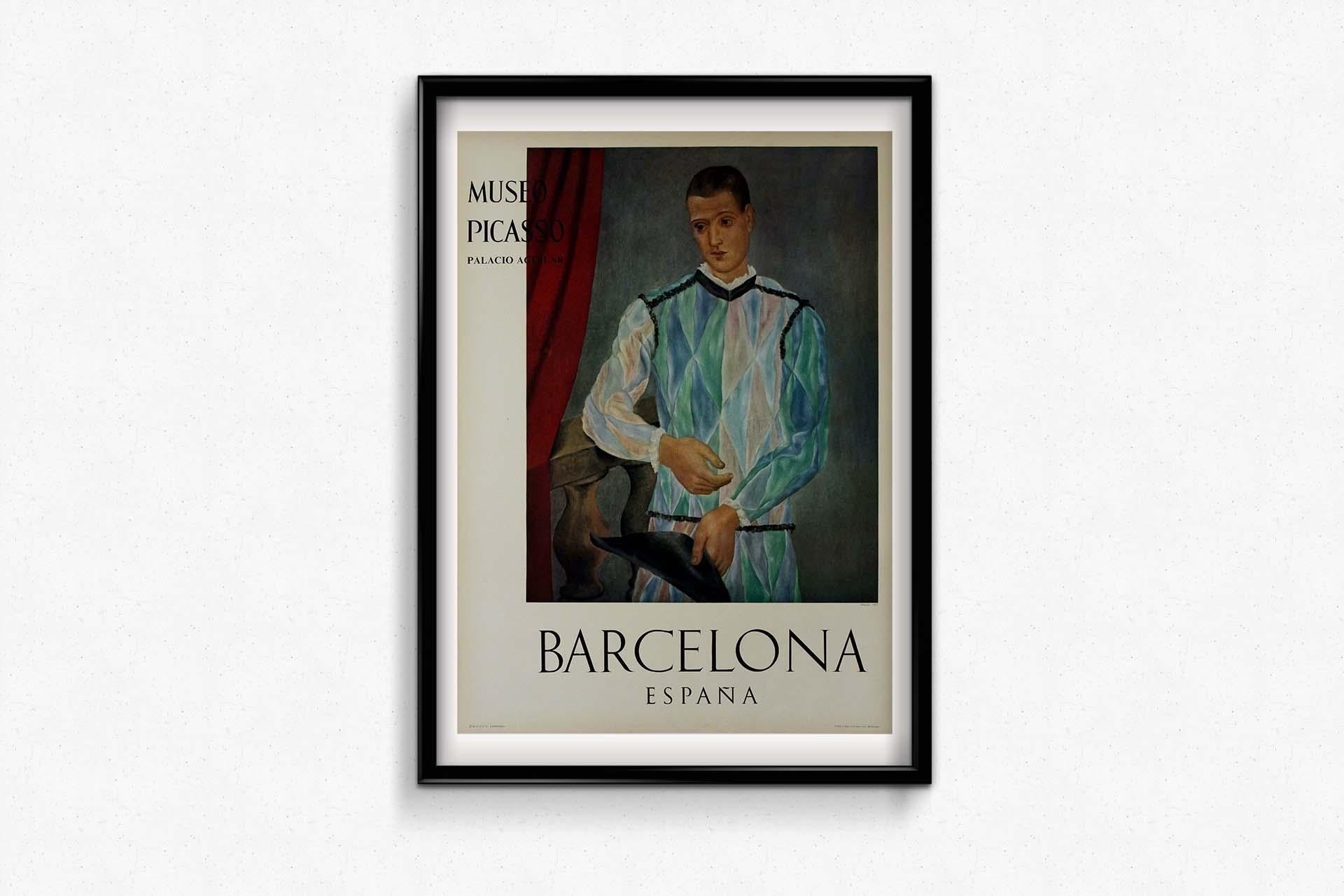 1966 original poster by Pablo Picasso Arlequin Museu Picasso in Barcelona For Sale 3