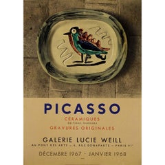 1967 original exhibition poster by Pablo Picasso at the Galerie Lucie Weill