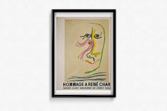 1969 lithograph poster Pablo Picasso titled "Hommage à René Char"