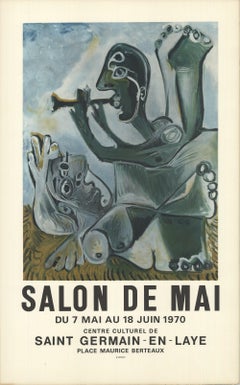 1970 Picasso 'Salon de Mai' ORIGINAL LITHOGRAPHIE- Vintage