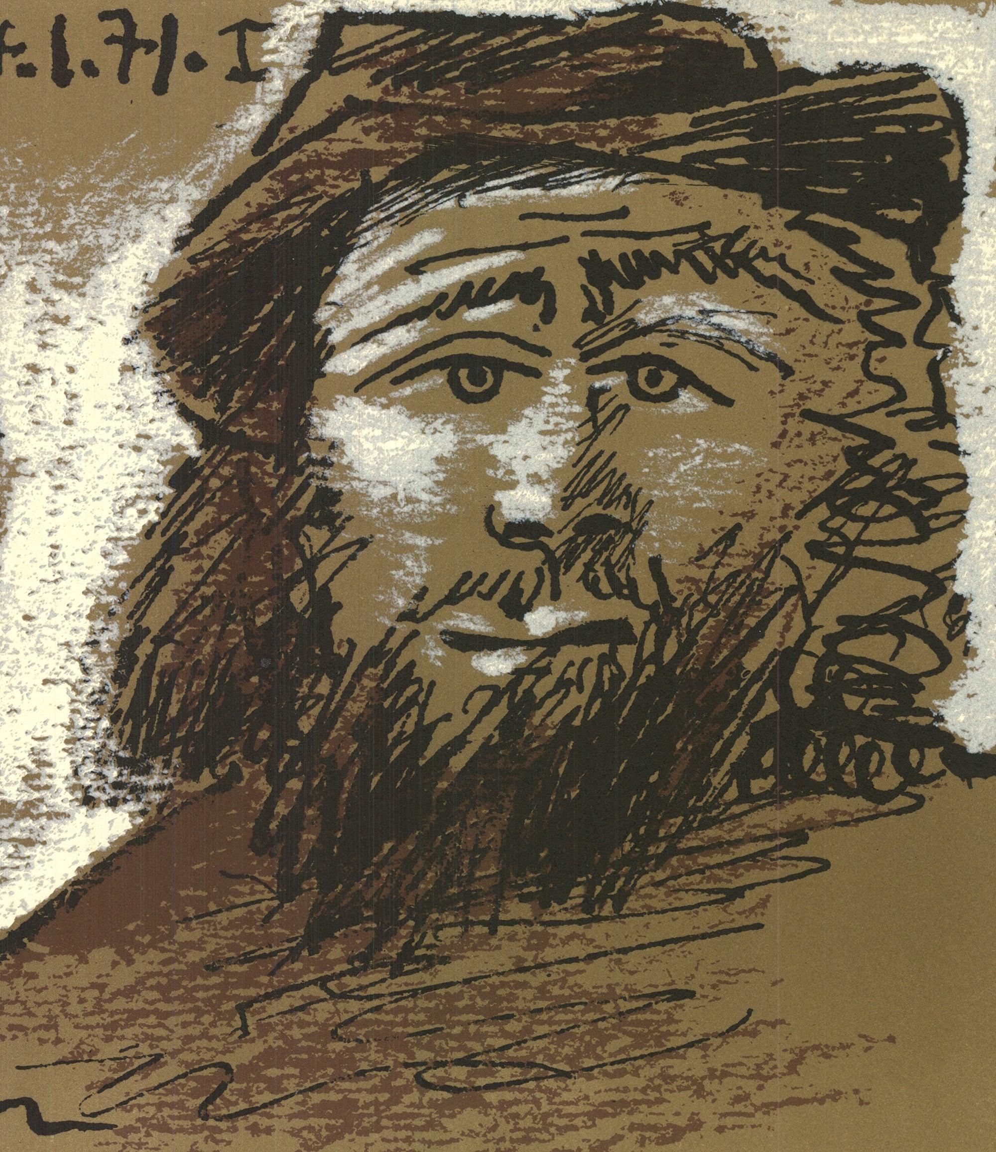 1971  Picasso 'Arles' Stone Lithograph First Edition Vintage - Cubist Print by Pablo Picasso