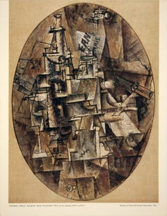 1971 After Pablo Picasso 'Bottle, Glass, Fork, DECK OF 10' Cubism Brown France