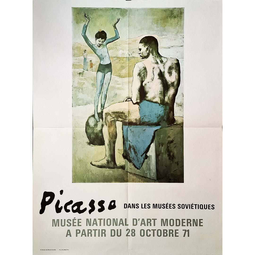 1971 exhibition poster of Pablo Picasso - Dans les musées soviétiques For Sale 1