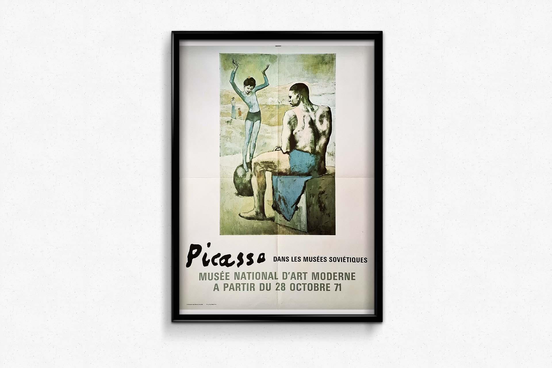 1971 exhibition poster of Pablo Picasso - Dans les musées soviétiques For Sale 3