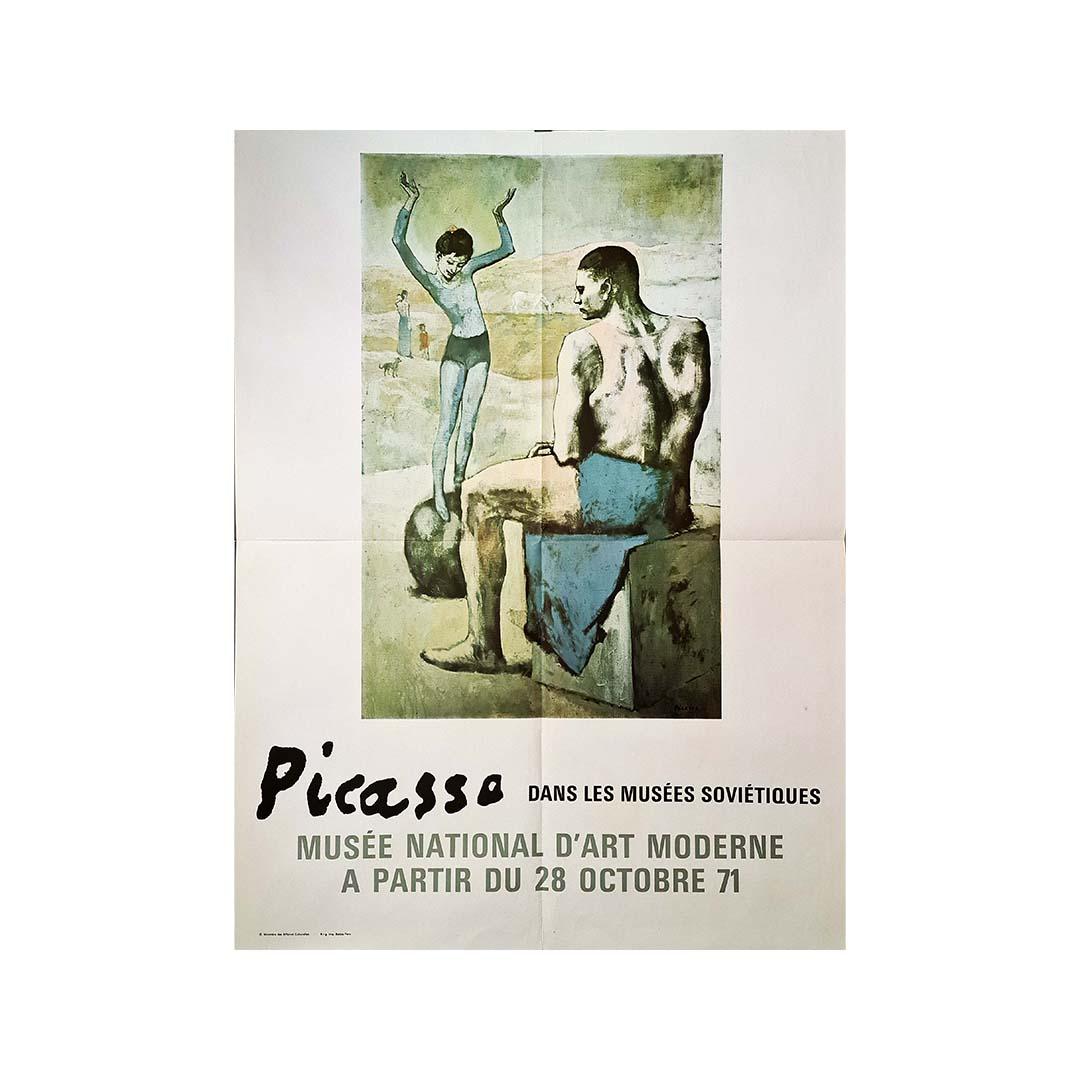 Très belle affiche originale de Pablo Picasso ( 1881- 1973 ) pour une exposition au Musée national d'art moderne
À l'occasion du quatre-vingt-dixième anniversaire de Pablo Picasso, le Musée national d'art moderne a eu "le privilège" d'accueillir