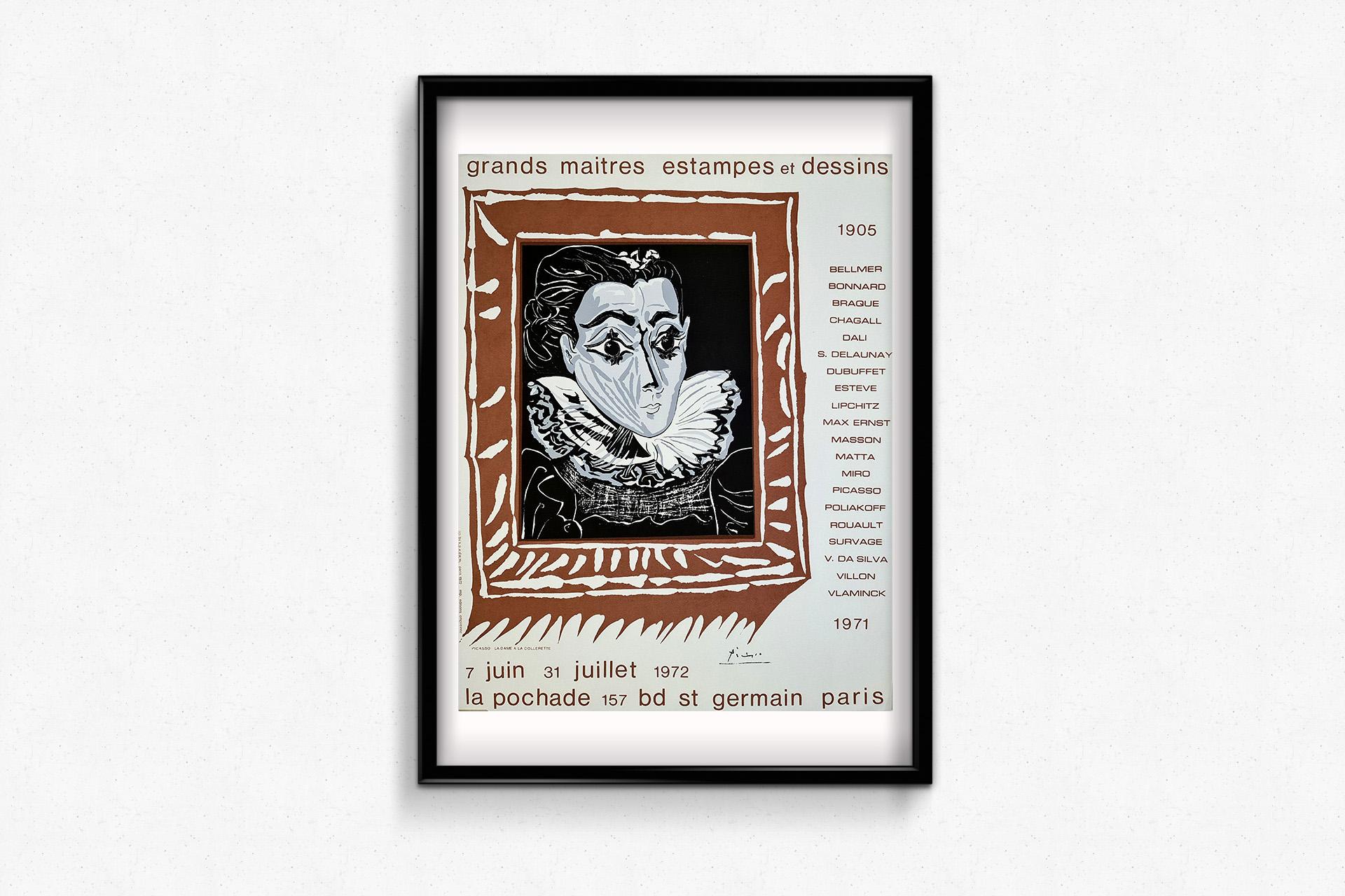 Affiche originale de l'exposition de 1972 à La Pochade à Paris - Pablo Picasso en vente 1