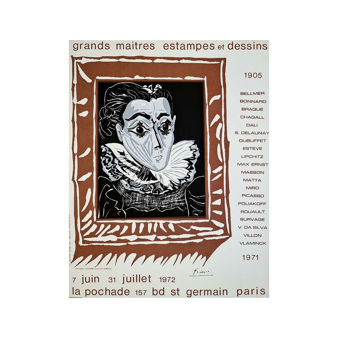 Affiche originale de l'exposition de 1972 à La Pochade à Paris - Pablo Picasso en vente 3