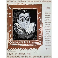 Affiche originale de l'exposition de 1972 à La Pochade à Paris - Pablo Picasso