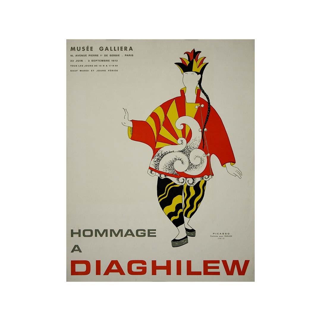 1972 original exhibition poster by Picasso - Sergei Diaghilev - Ballets Russes For Sale 2
