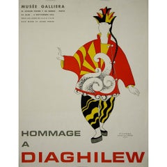 1972 original exhibition poster by Picasso - Sergei Diaghilev - Ballets Russes