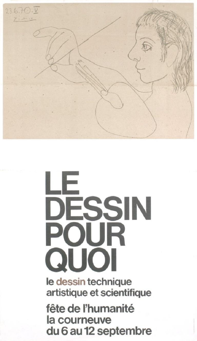 1973 d'après Pablo Picasso « Le Dessin Pour Quoi » 