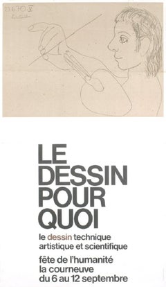 Vintage 1973 After Pablo Picasso 'Le Dessin Pour Quoi' 