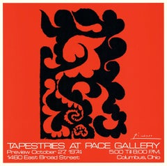 1974 After Pablo Picasso 'Tapestries at Pace' Art Nouveau Red USA Lithograph