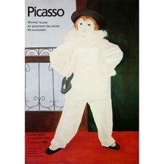 1980 original exhibition poster after Picasso – Paul en Pierrot Grand Palais