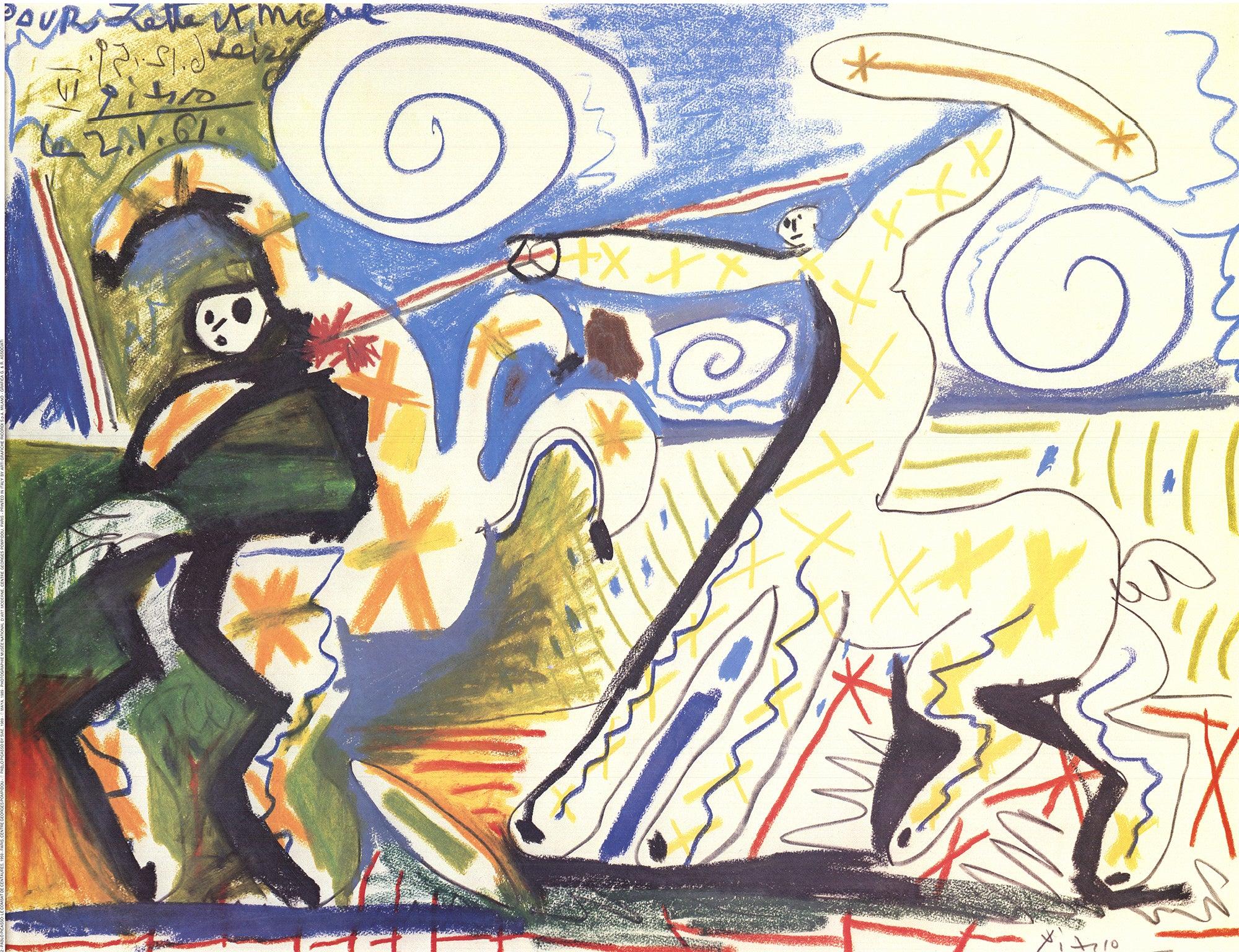1989 D'après Pablo Picasso 'Le Combat des Centaures' Cubisme France Lithographie 1
