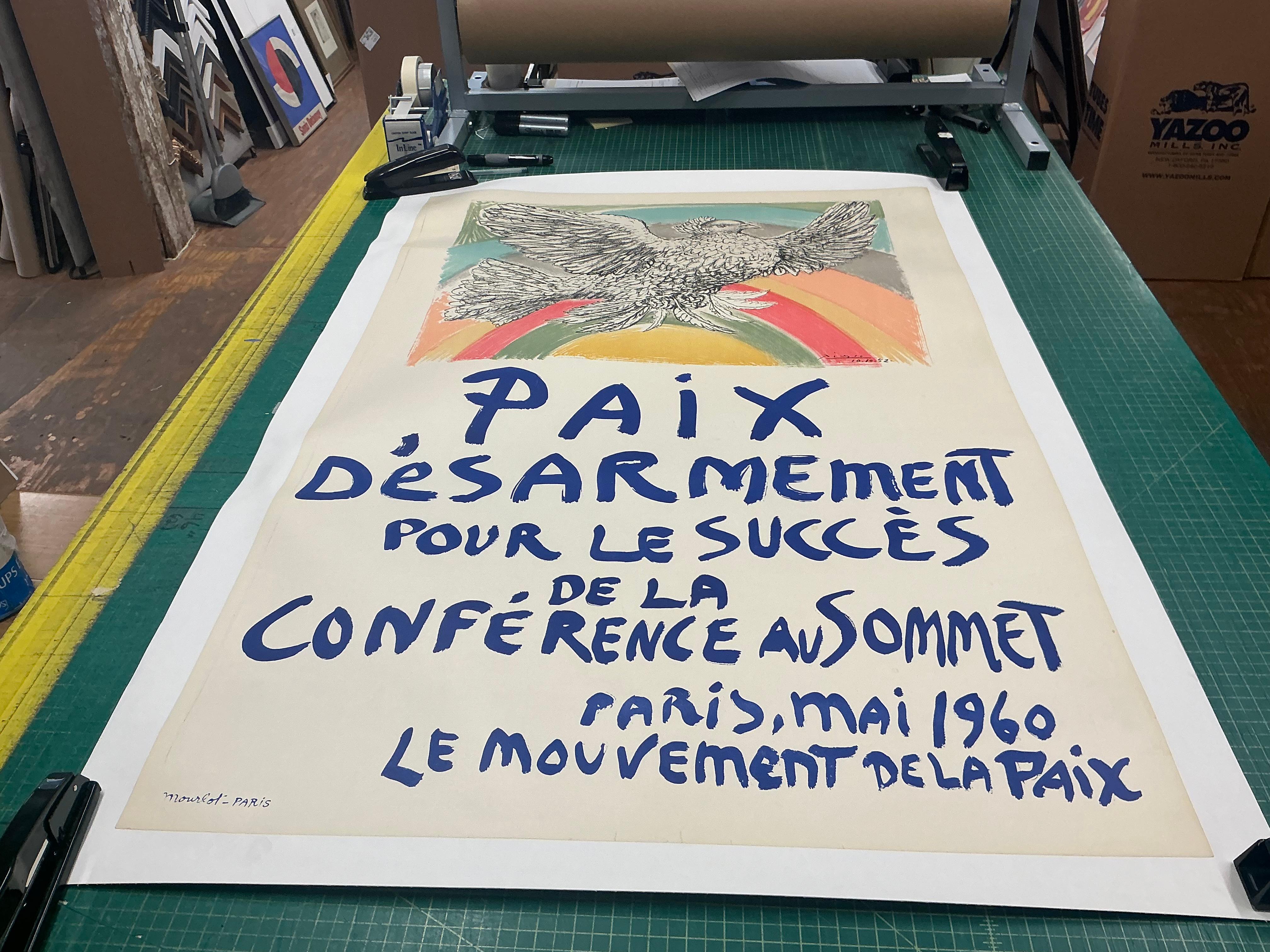 20th Century Paix Disarmement Peace Poster Lithograph, Unframed at