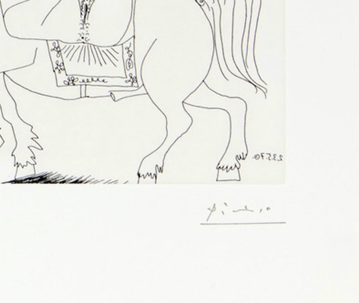 23.5.70 (25 Mai 1970) - Original Etching by P. Picasso - 1970 - Print by Pablo Picasso